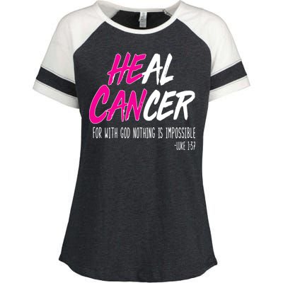 Heal Breast Cancer With God Enza Ladies Jersey Colorblock Tee