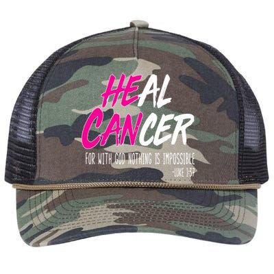 Heal Breast Cancer With God Retro Rope Trucker Hat Cap