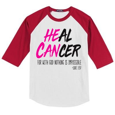 Heal Breast Cancer With God Kids Colorblock Raglan Jersey