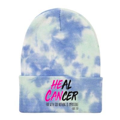 Heal Breast Cancer With God Tie Dye 12in Knit Beanie