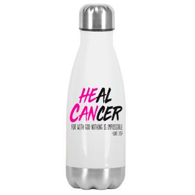 Heal Breast Cancer With God Stainless Steel Insulated Water Bottle