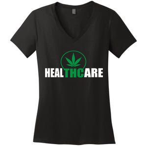 Health Care THC Weed Women's V-Neck T-Shirt