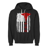 Healthcare Front line US Flag Garment-Dyed Fleece Hoodie