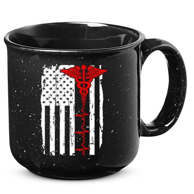 Healthcare Front line US Flag 15oz Campfire Ceramic Mug