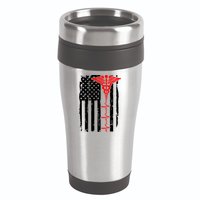 Healthcare Front line US Flag 16oz Travel Tumbler