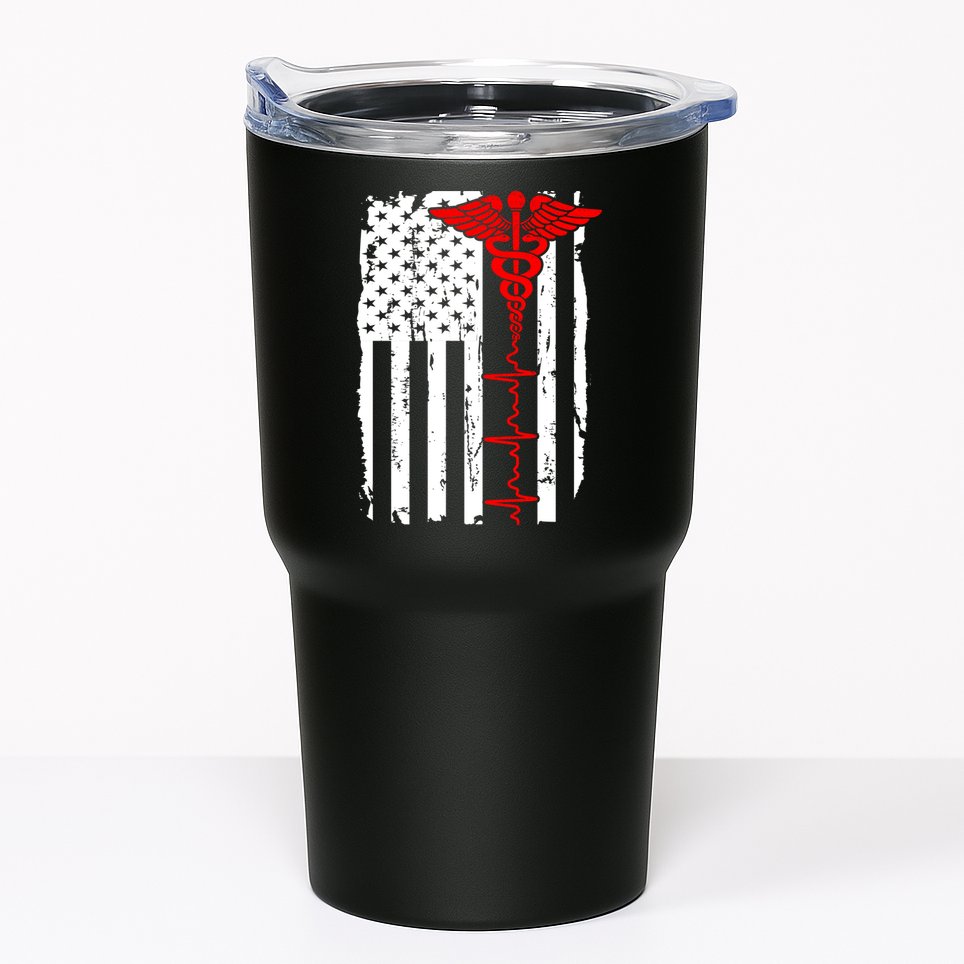 Healthcare Front line US Flag Tumbler