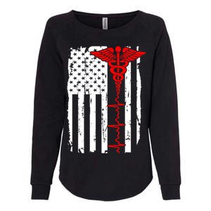 Healthcare Front line US Flag Womens California Wash Sweatshirt