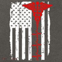 Healthcare Front line US Flag Cotton Canvas Backpack