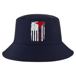 Healthcare Front line US Flag Cool Comfort Performance Bucket Hat