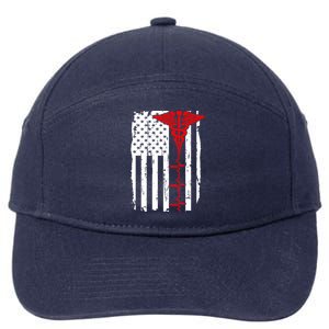 Healthcare Front line US Flag 7-Panel Snapback Hat