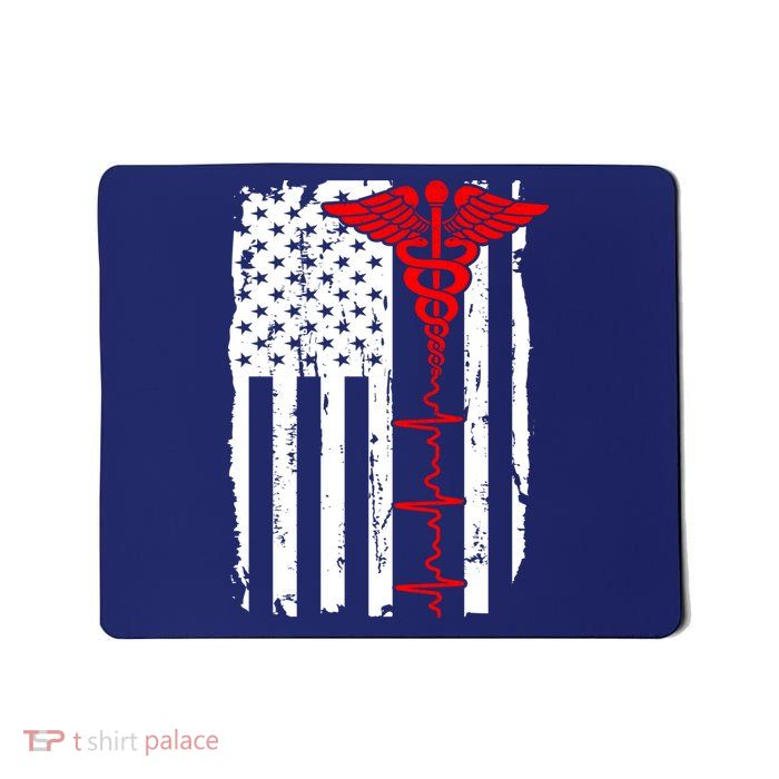 Healthcare Front line US Flag Mousepad