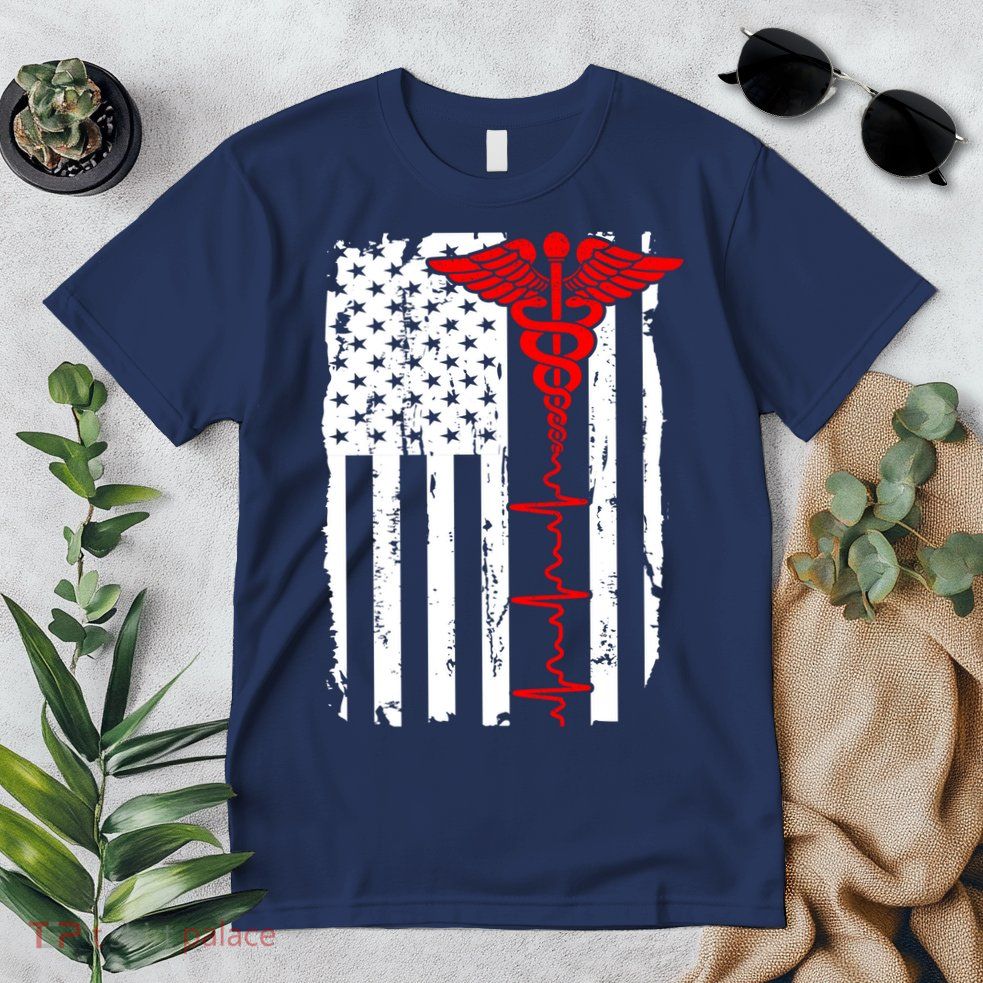 Healthcare Front line US Flag Premium T-Shirt