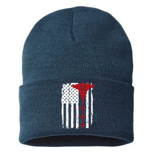 Healthcare Front line US Flag Sustainable Knit Beanie