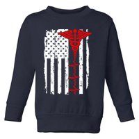 Healthcare Front line US Flag Toddler Sweatshirt