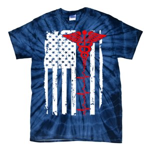 Healthcare Front line US Flag Tie-Dye T-Shirt