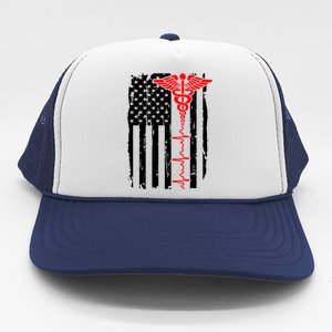 Healthcare Front line US Flag Trucker Hat