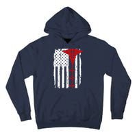 Healthcare Front line US Flag Tall Hoodie