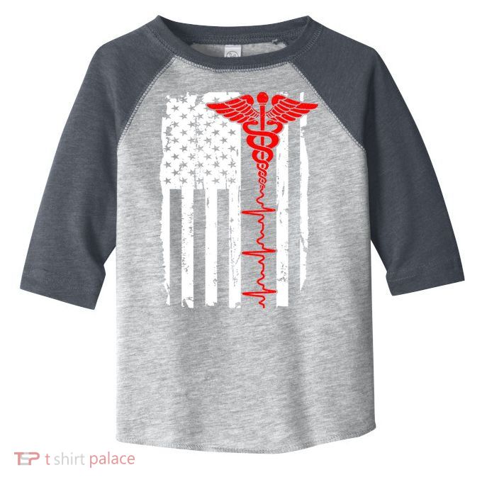 Healthcare Front line US Flag Toddler Fine Jersey T-Shirt