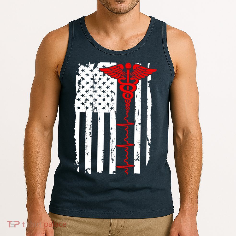 Healthcare Front line US Flag Tank Top