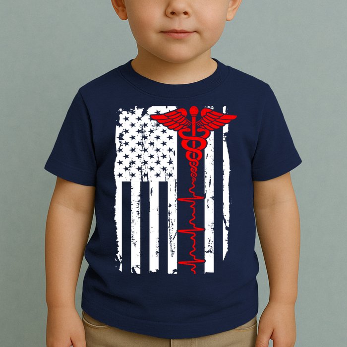 Healthcare Front line US Flag Toddler T-Shirt