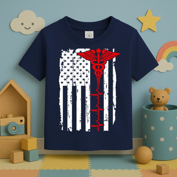 Healthcare Front line US Flag Toddler T-Shirt