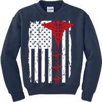 Healthcare Front line US Flag Kids Sweatshirt