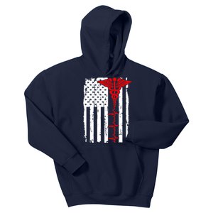 Healthcare Front line US Flag Kids Hoodie