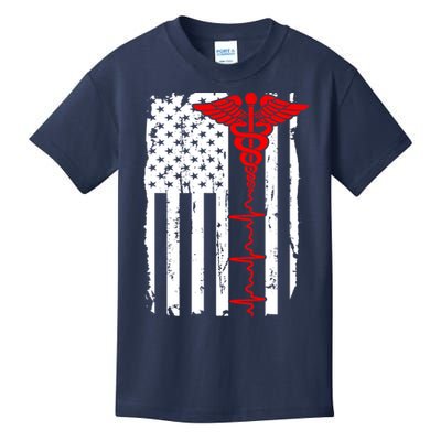 Healthcare Front line US Flag Kids T-Shirt