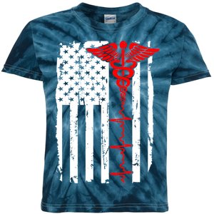 Healthcare Front line US Flag Kids Tie-Dye T-Shirt