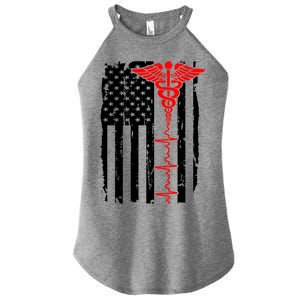 Healthcare Front line US Flag Women's Perfect Tri Rocker Tank