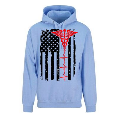 Healthcare Front line US Flag Unisex Surf Hoodie