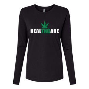 Healthcare Medical Marijuana Weed Womens Cotton Relaxed Long Sleeve T-Shirt