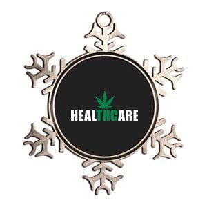 Healthcare Medical Marijuana Weed Metallic Star Ornament