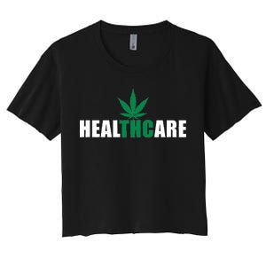 Healthcare Medical Marijuana Weed Women's Crop Top Tee