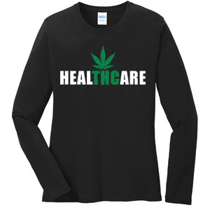 Healthcare Medical Marijuana Weed Ladies Long Sleeve Shirt