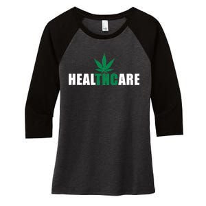 Healthcare Medical Marijuana Weed Women's Tri-Blend 3/4-Sleeve Raglan Shirt