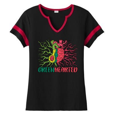 Heart And Avocado Ladies Halftime Notch Neck Tee