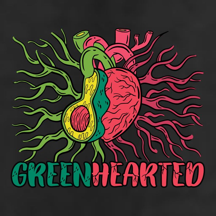Heart And Avocado 7 Panel Mesh Trucker Snapback Hat