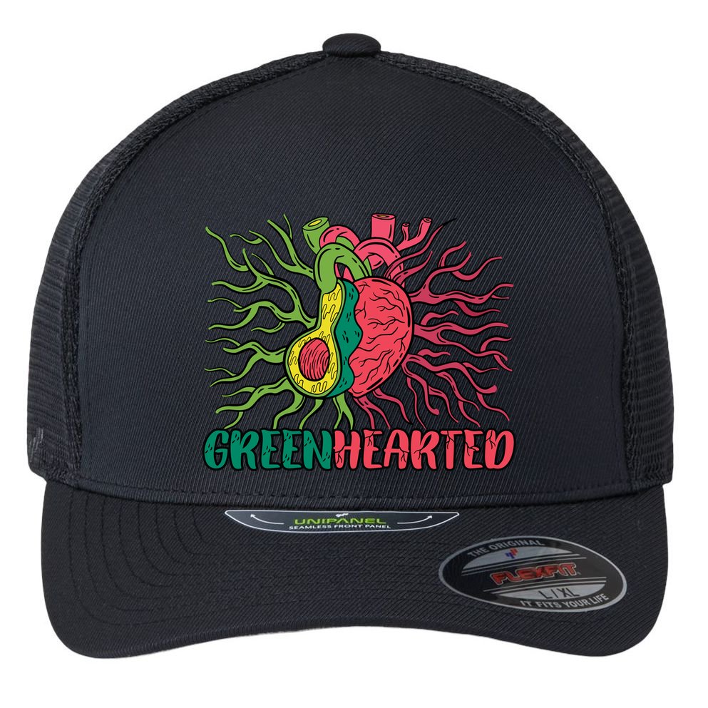 Heart And Avocado Flexfit Unipanel Trucker Cap