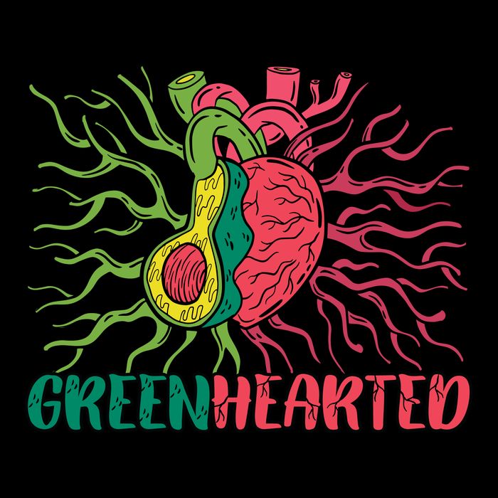 Heart And Avocado Flexfit Unipanel Trucker Cap