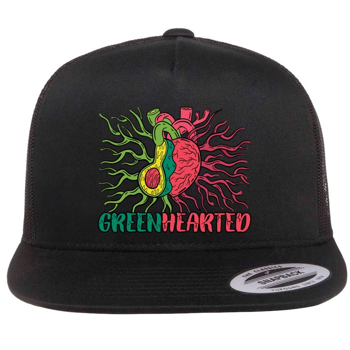 Heart And Avocado Flat Bill Trucker Hat