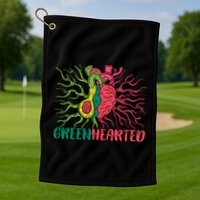 Heart And Avocado Golf Towel