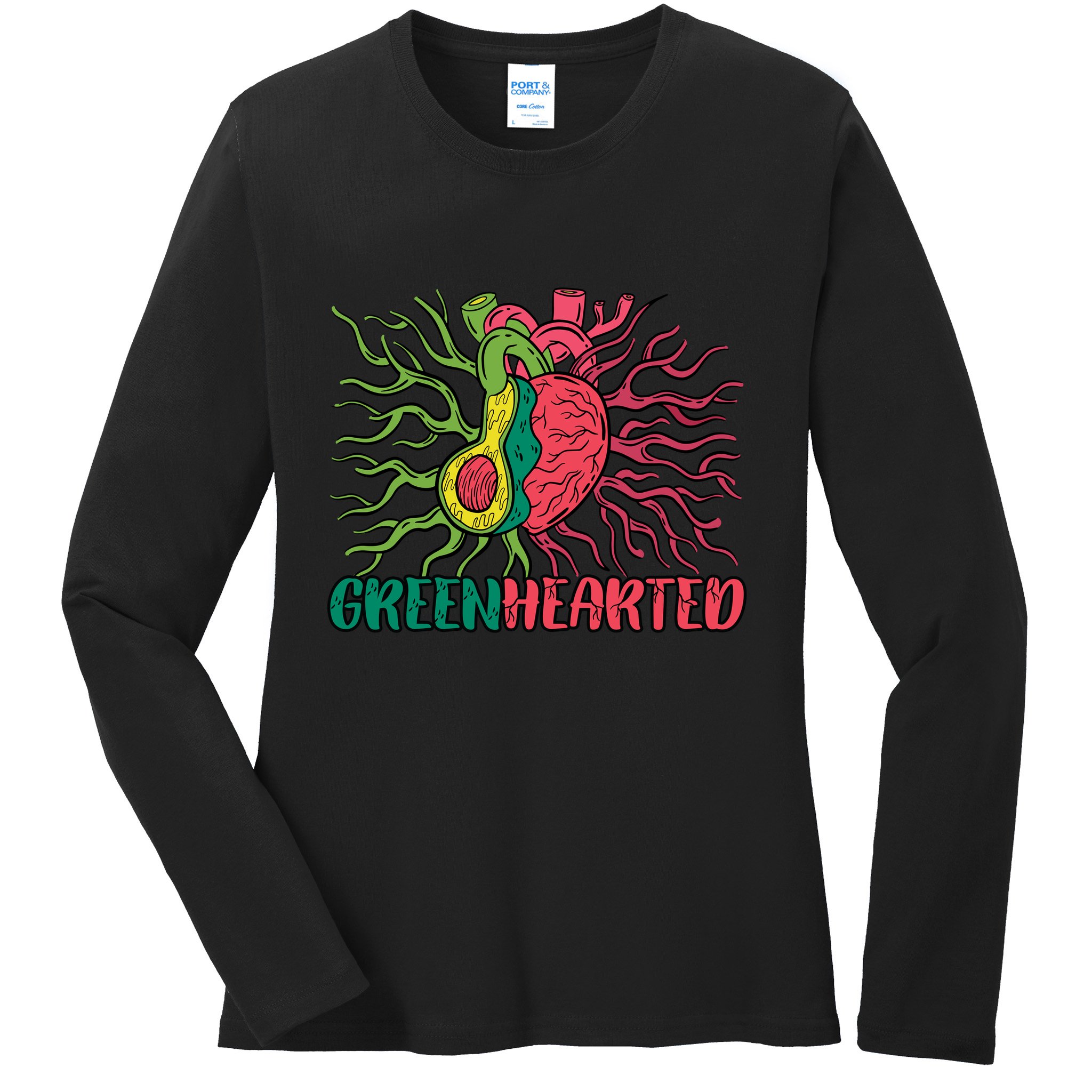 Heart And Avocado Ladies Long Sleeve Shirt