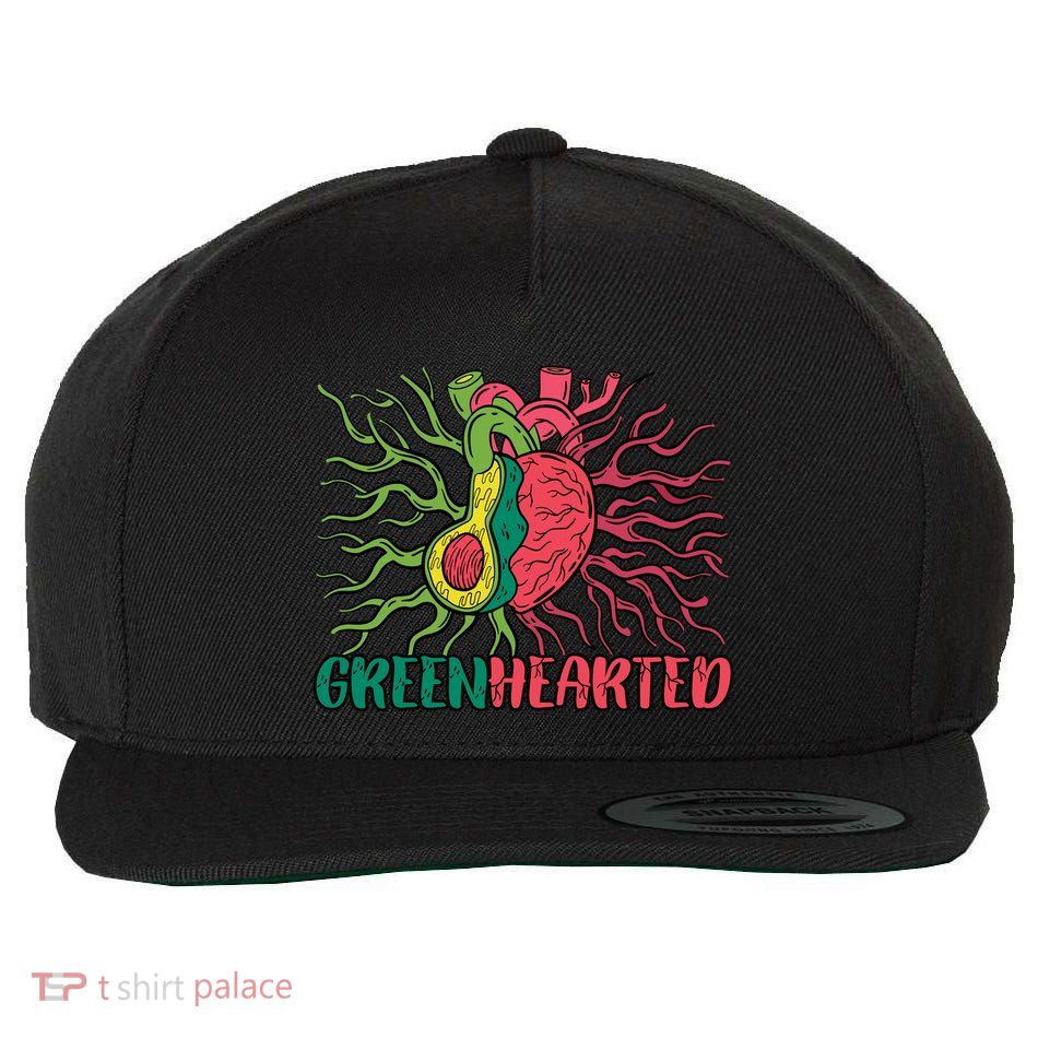 Heart And Avocado Wool Snapback Cap