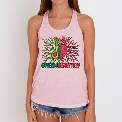 Heart And Avocado Women's Knotted Racerback Tank