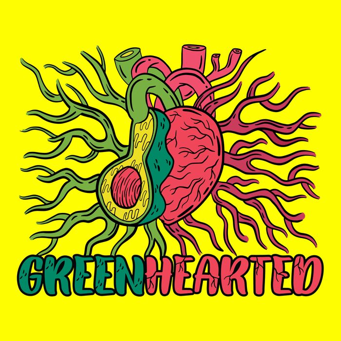 Heart And Avocado Button