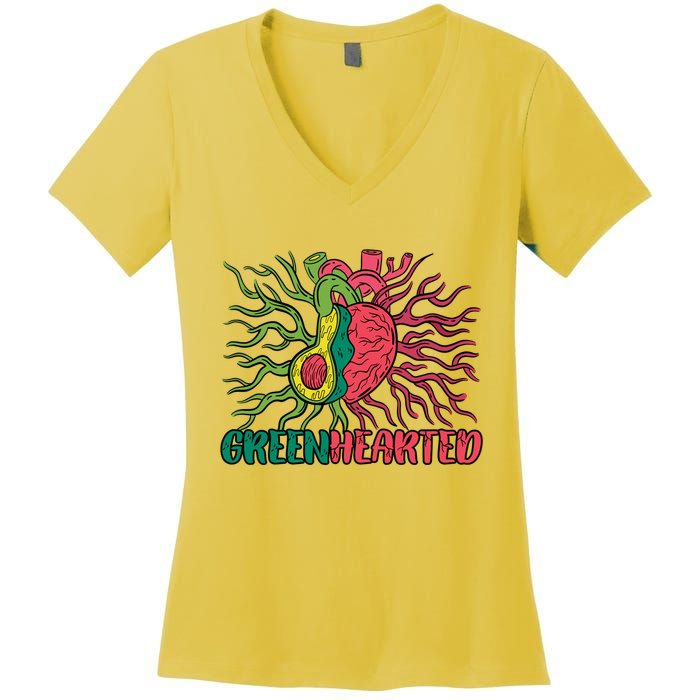 Heart And Avocado Women's V-Neck T-Shirt