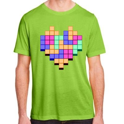 Heart Block Game Valentine's Day Gamer Love Adult ChromaSoft Performance T-Shirt