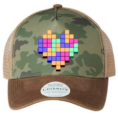 Heart Block Game Valentine's Day Gamer Love Legacy Tie Dye Trucker Hat