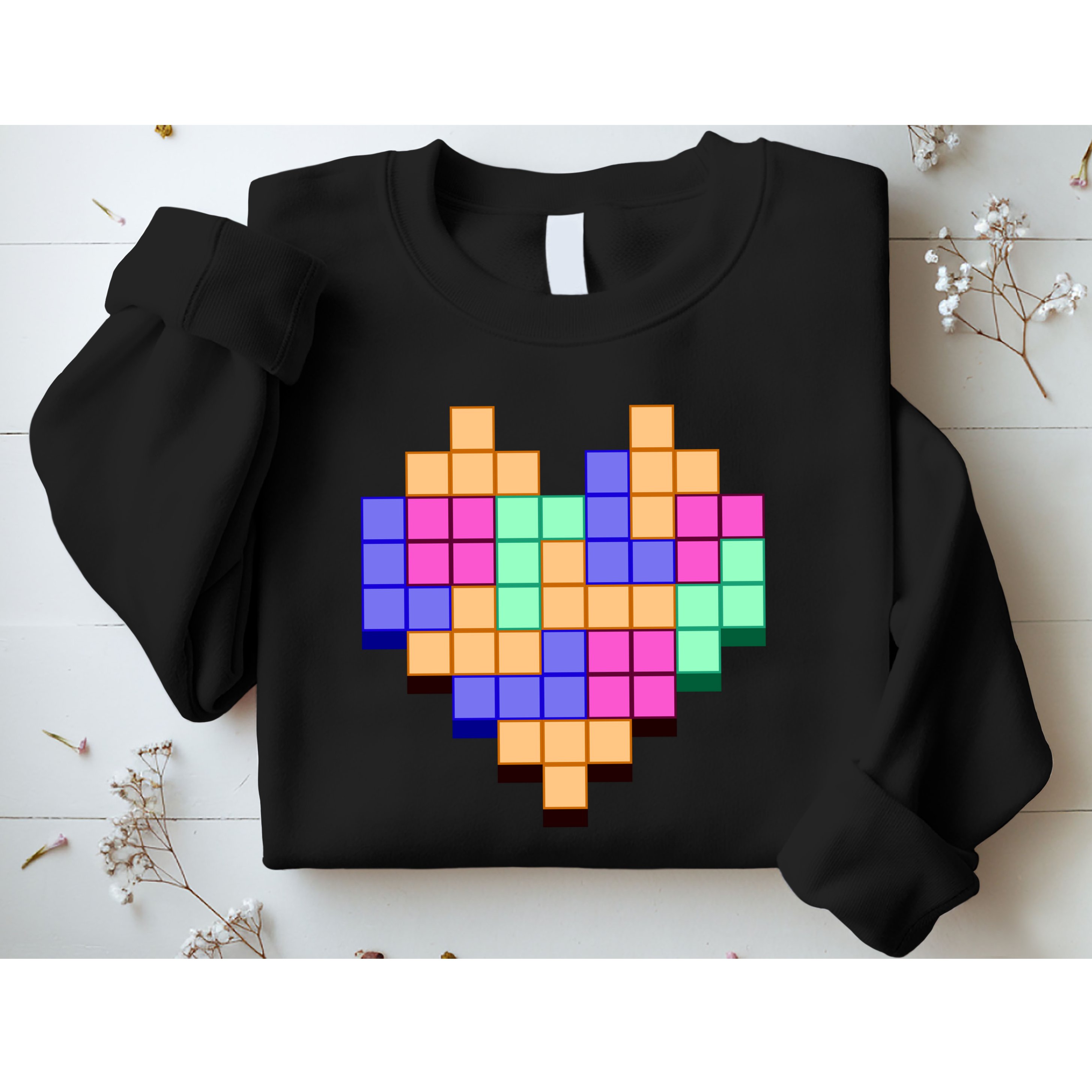 Heart Block Game Valentine's Day Gamer Love Sweatshirt